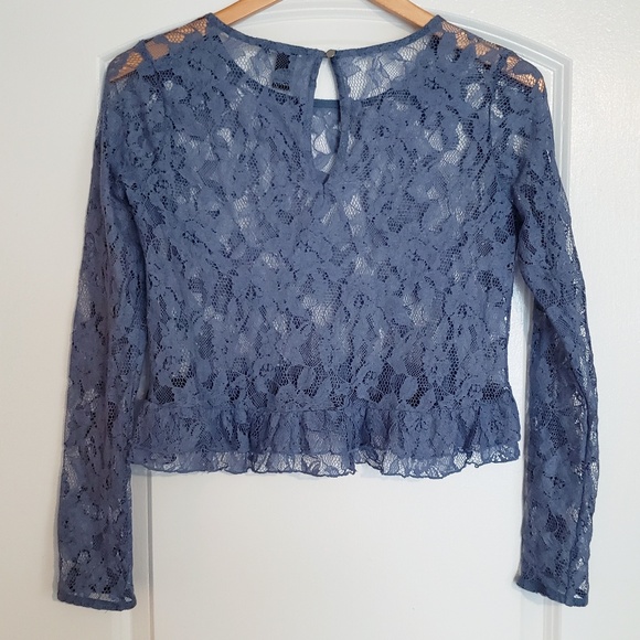 DONATED// F21 ruffle lace babydoll crop top - Picture 5 of 5